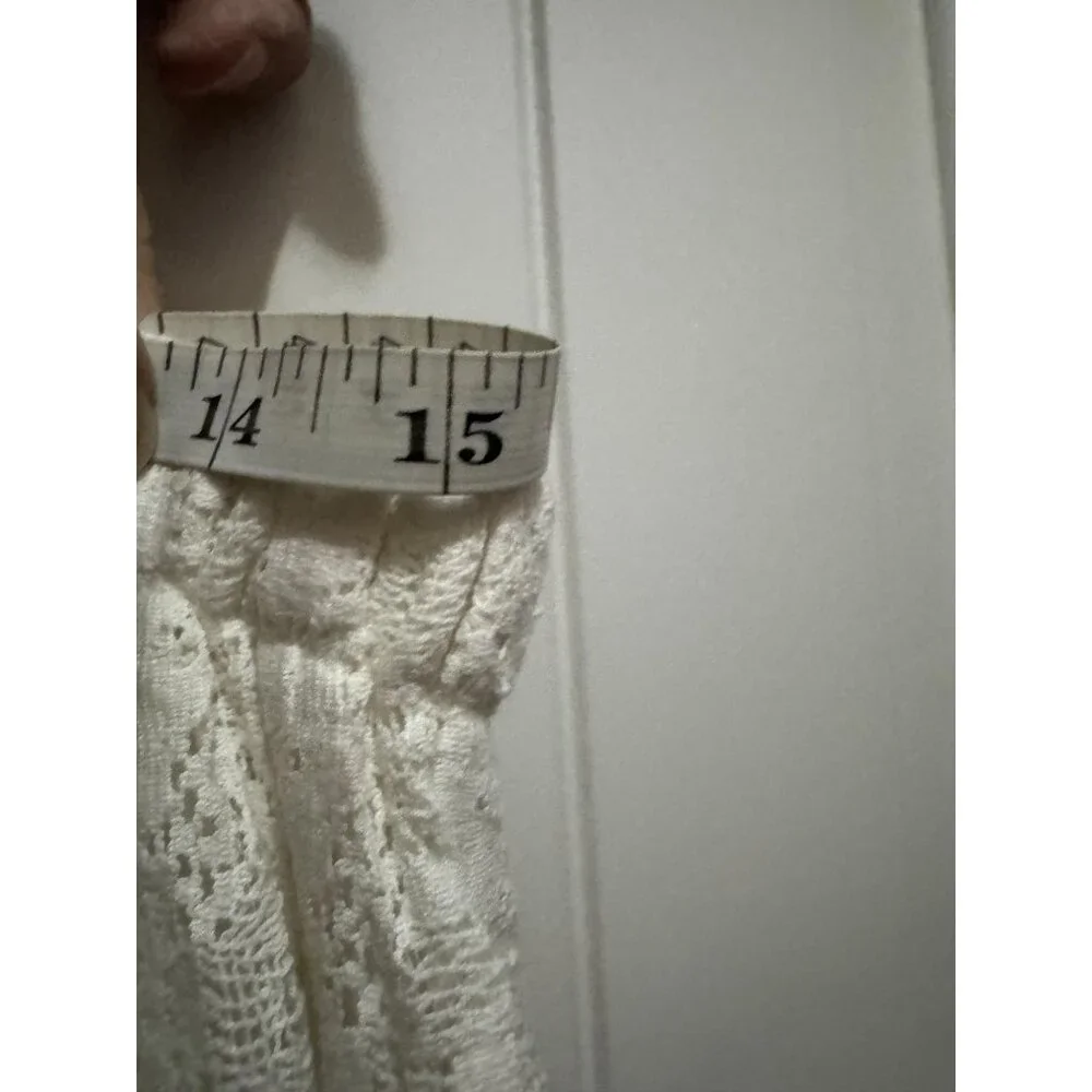Keren Hart White Eyelet Tiered Maxi Skirt XL 100% Cotton Made In India Vintage B - Picture 5 of 5